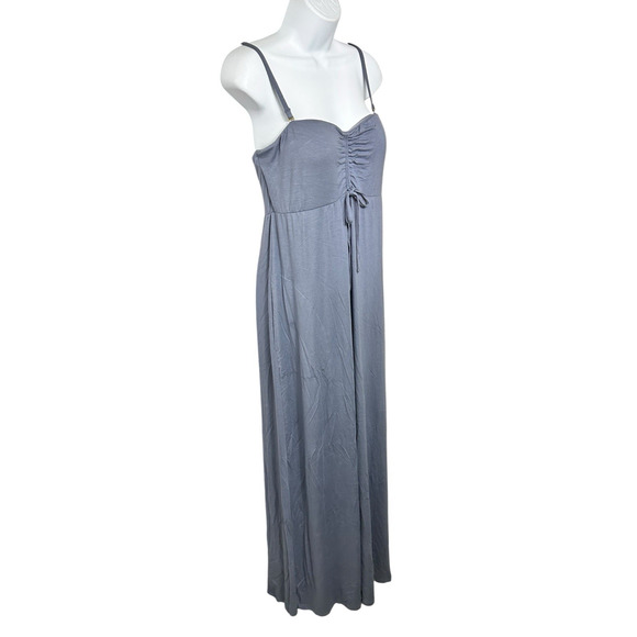 Soma Wknd Ultimate Support Strapless Maxi Dress Sz M Stone Blue Built In Bra - Picture 5 of 10